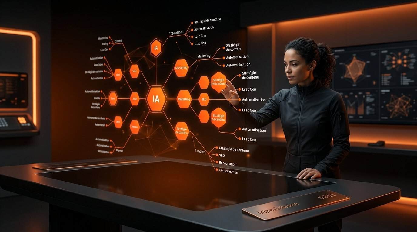 Représentation visuelle d'une structure de carte topique pour le SEO