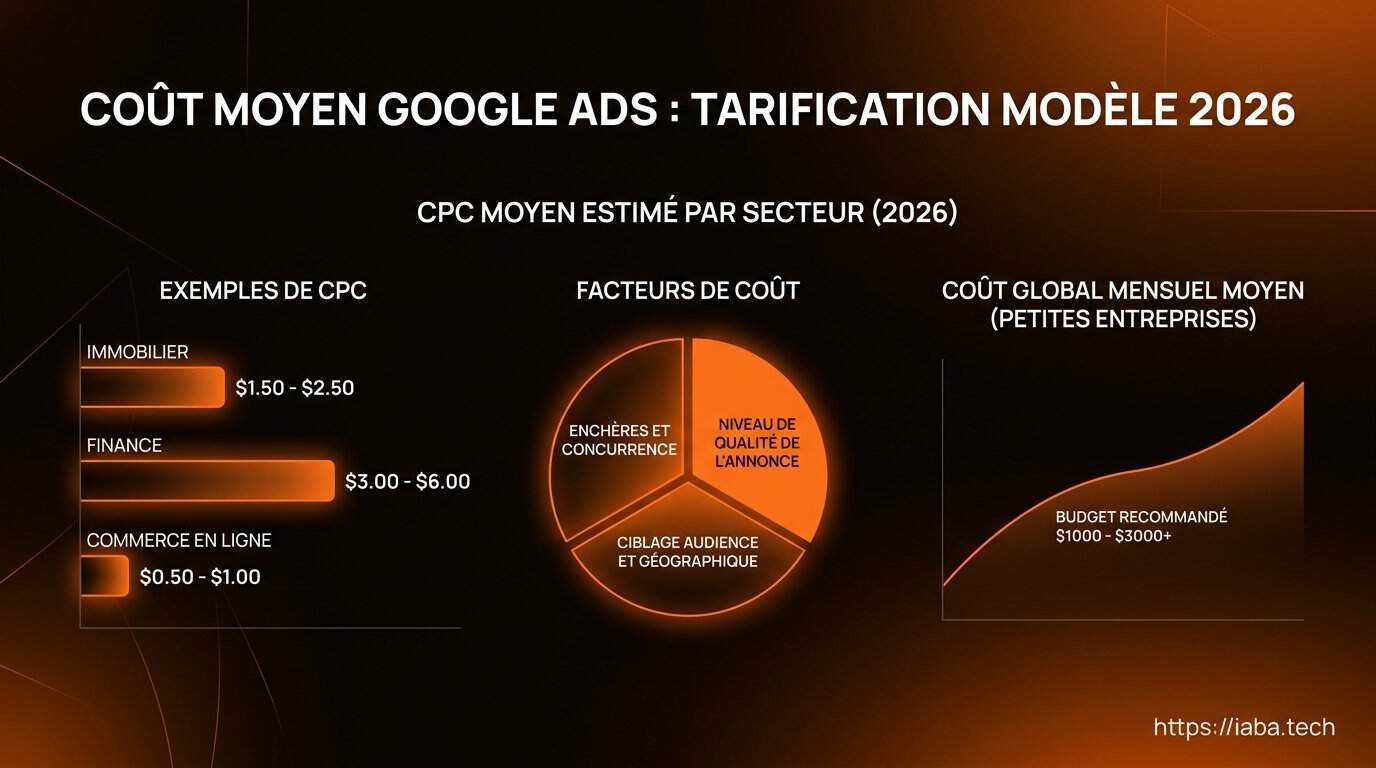 Le vrai prix de Google Ads : Budget, CPC et coûts cachés 2 Évolution du coût par clic CPC moyen sur Google Ads par secteur d'activité
