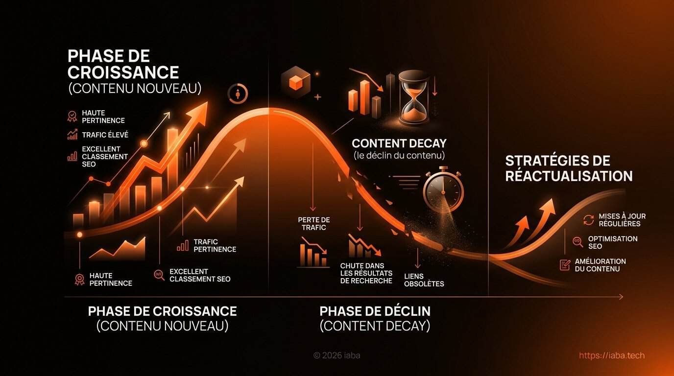 Schéma décisionnel content decay pour identifier les contenus obsolètes et prioriser les refresh SEO