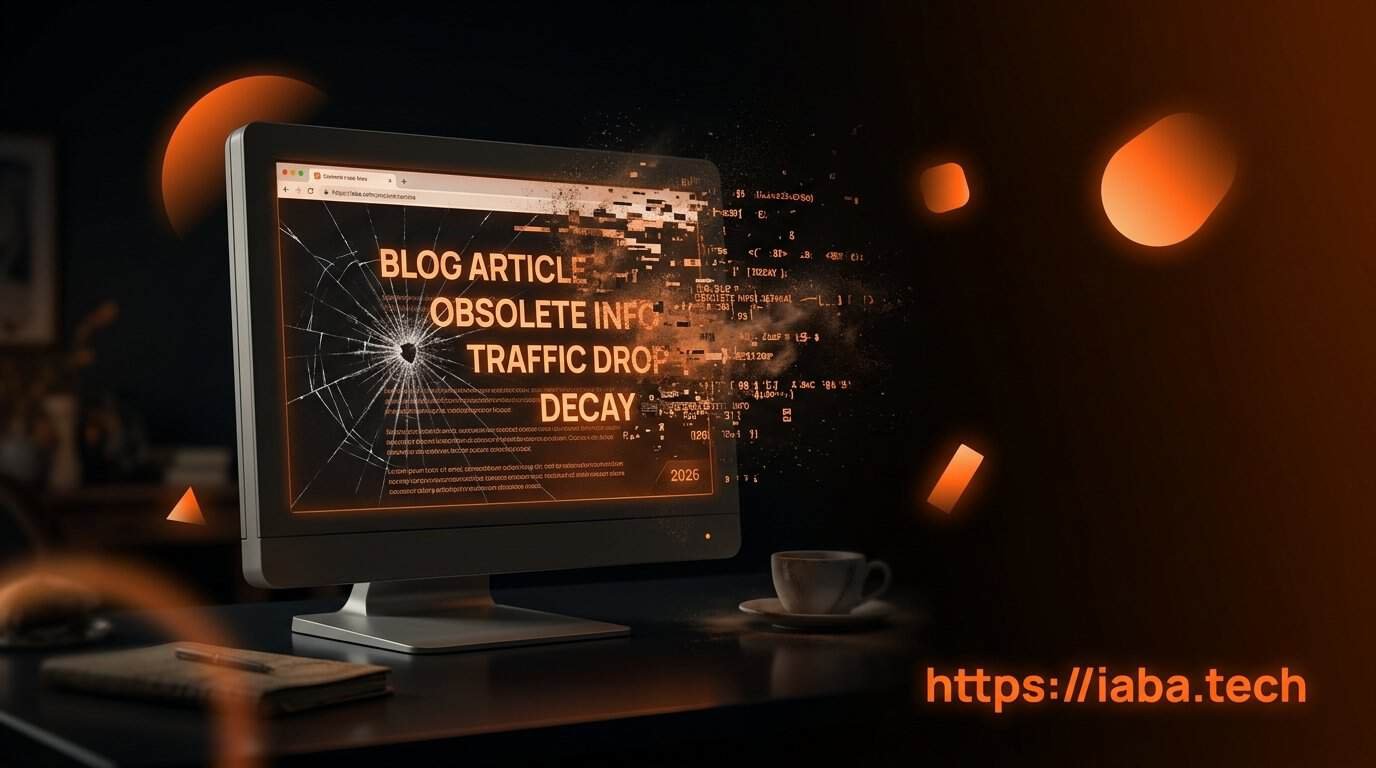 Graphique illustrant la baisse d'impressions et de trafic organique liée au content decay