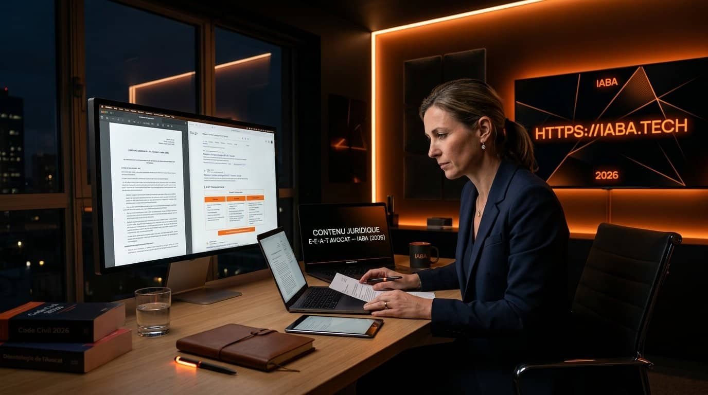 Contenu Juridique E-E-A-T Avocat : Attirer Plus de Dossiers 1 Avocat travaillant sur des dossiers juridiques pour améliorer le score E-E-A-T