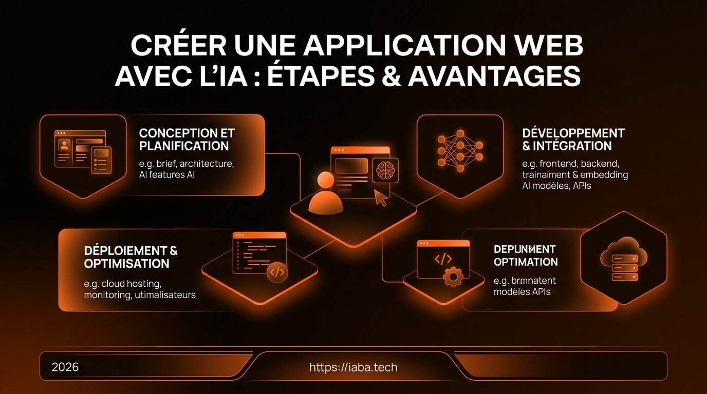 Processus en 5 étapes pour créer une application web avec l'IA, du prompt au déploiement