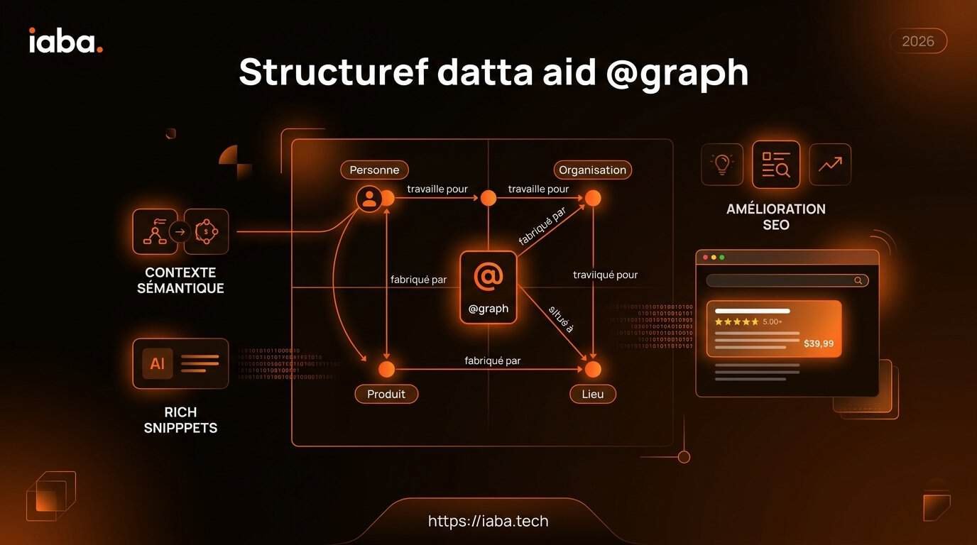 Données structurées @graph : imbrication JSON-LD avancée 2 Infographie du fonctionnement du format @graph connectant les entités WebSite, WebPage et Article