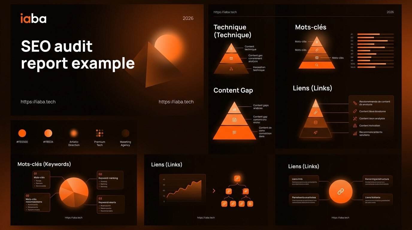 Exemple de rapport d'audit SEO : décrypter le livrable 2 Infographie des 6 étapes clés d'un audit SEO complet