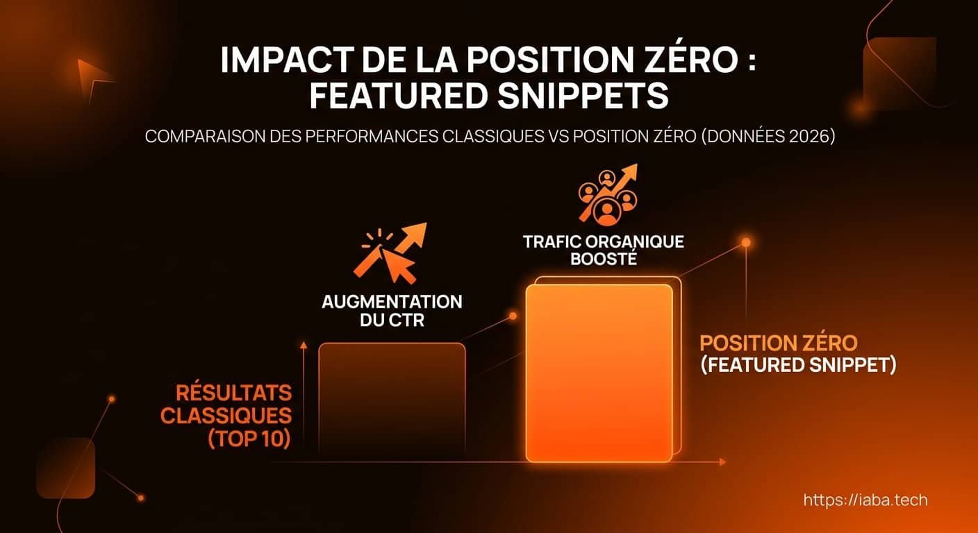 Graphique comparant le CTR entre résultat classique et featured snippet position zéro