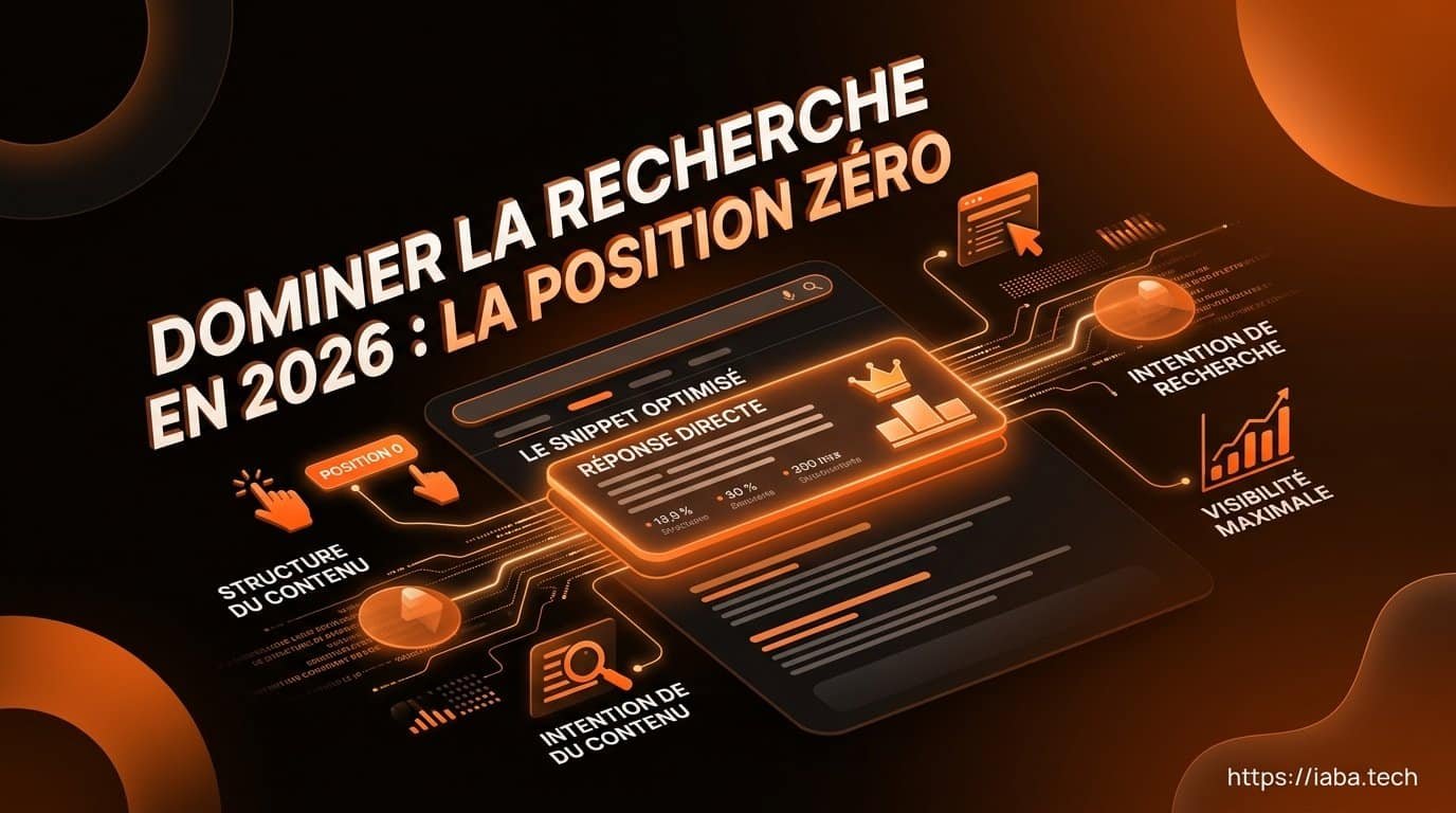 Infographie du processus d'optimisation featured snippet position zéro en 2026