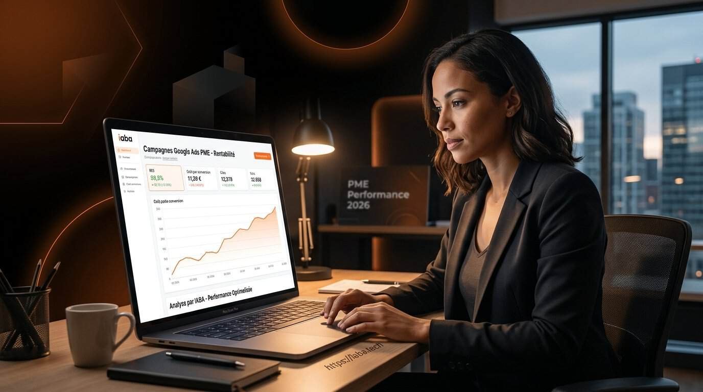 Tableau de bord de suivi de performance Google Ads pour la croissance d'une PME