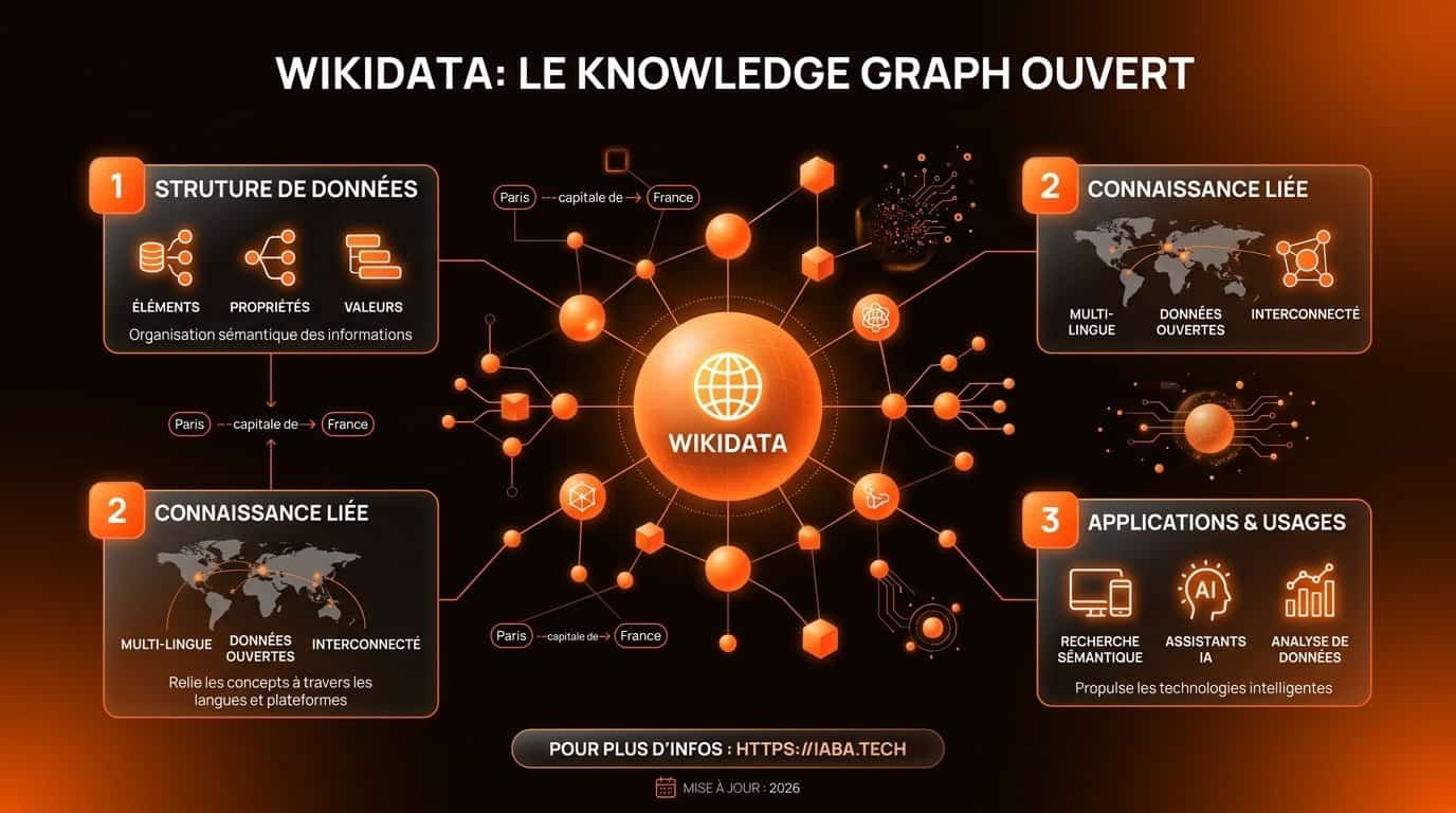 Knowledge Graph et Wikidata : la stratégie d'entrée 2 Schéma explicatif du Knowledge Graph Wikidata : agrégation de données structurées et liaison via sameAs