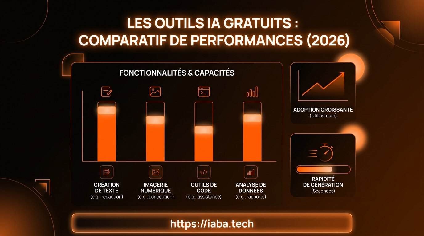 Graphique comparant performance et croissance des outils IA gratuits versus solutions payantes
