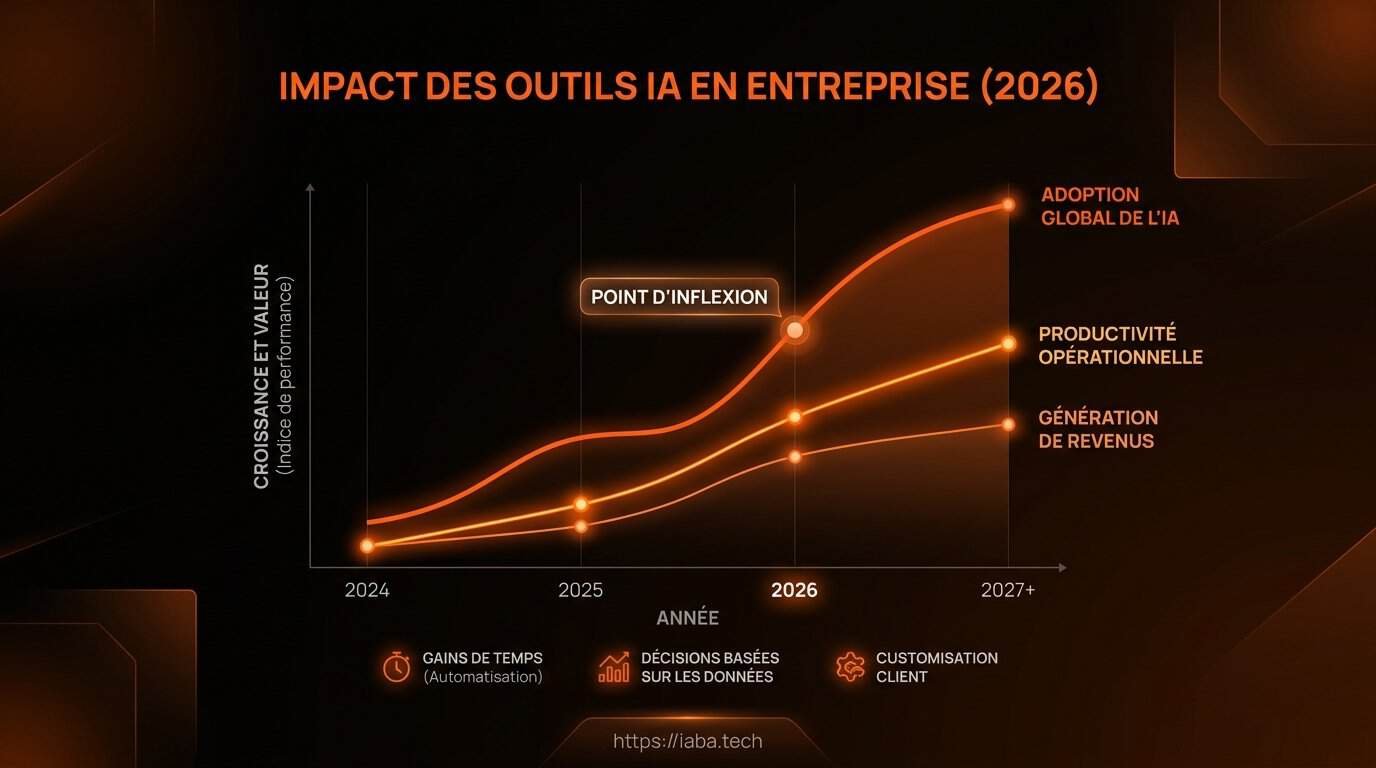 Choisir ses outils IA pour entreprise : le guide complet 3 Graphique comparant l'adoption de l'IA générative et de l'analyse prédictive en entreprise