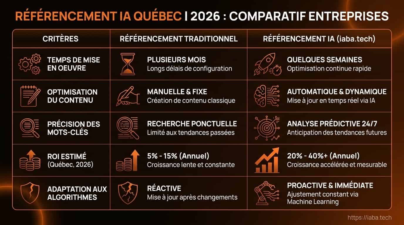 Comparatif : agences SEO IA au Québec selon l'automatisation et la précision GEO