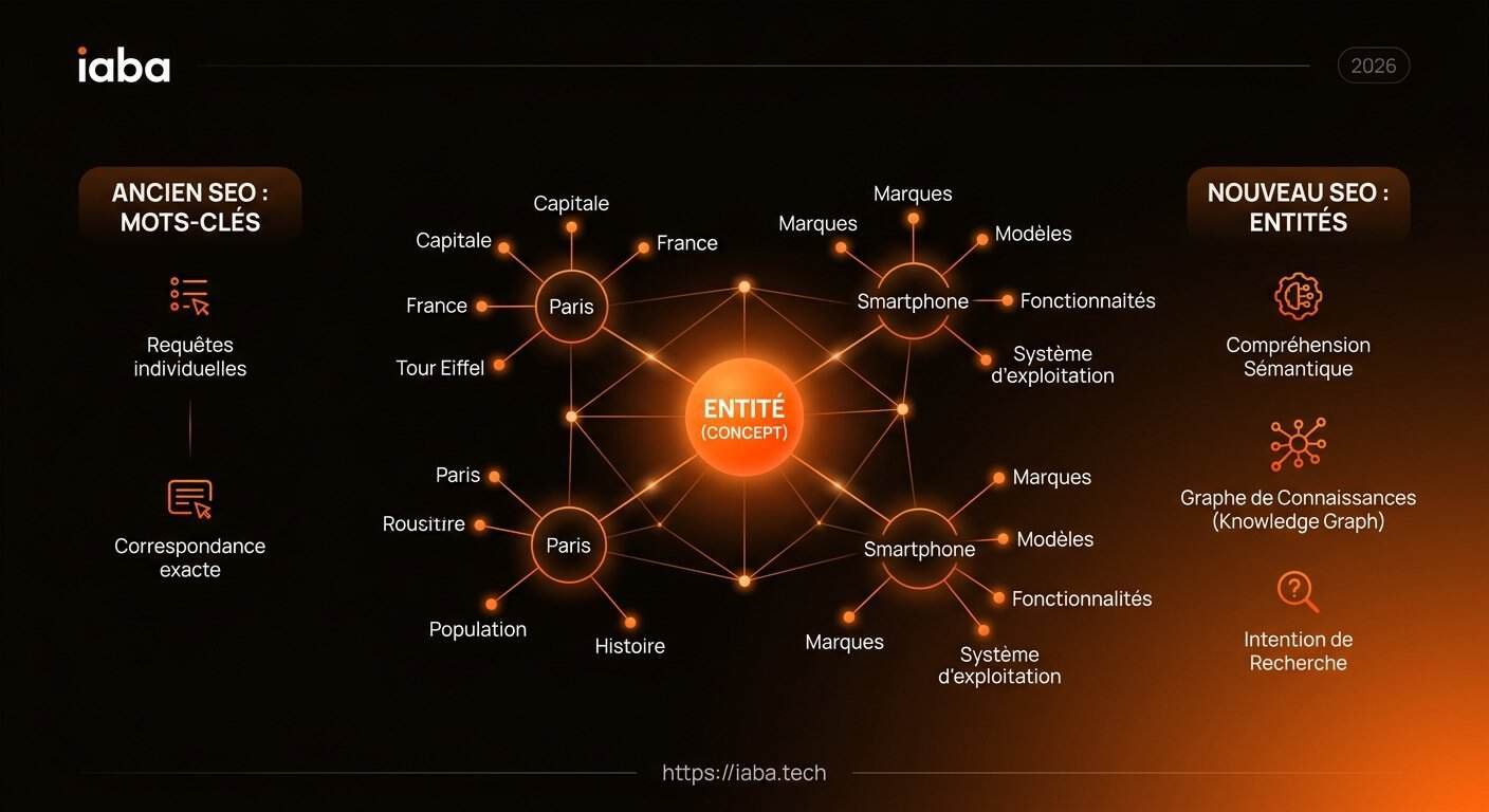 Processus du SEO d'entités : des données brutes aux entités indexables par les moteurs IA