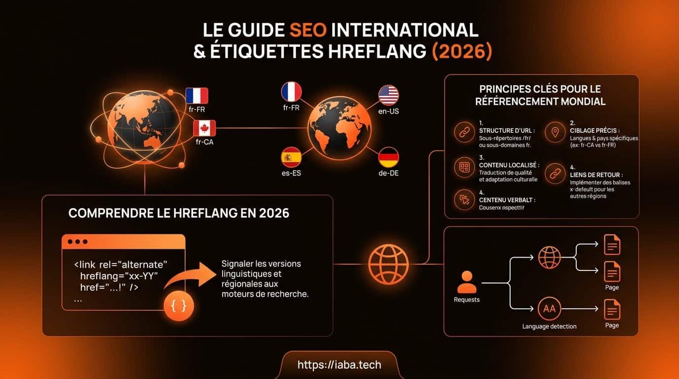 Schéma : processus en 5 étapes pour configurer les balises hreflang en 2026