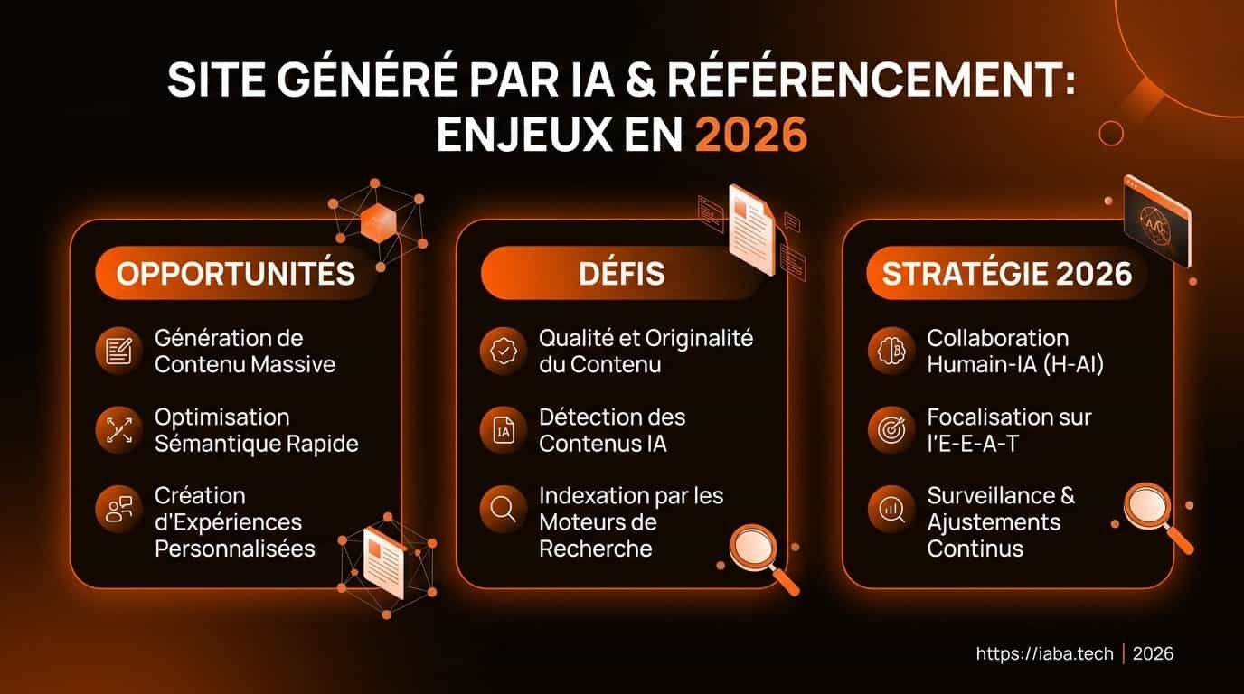 Site généré par IA et référencement : est-il visible ? 2 Infographie : étapes de référencement pour un site généré par IA en 2026