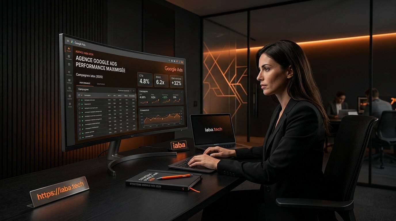 Expert en stratégie digitale analysant des campagnes sur tableau de bord Google Ads