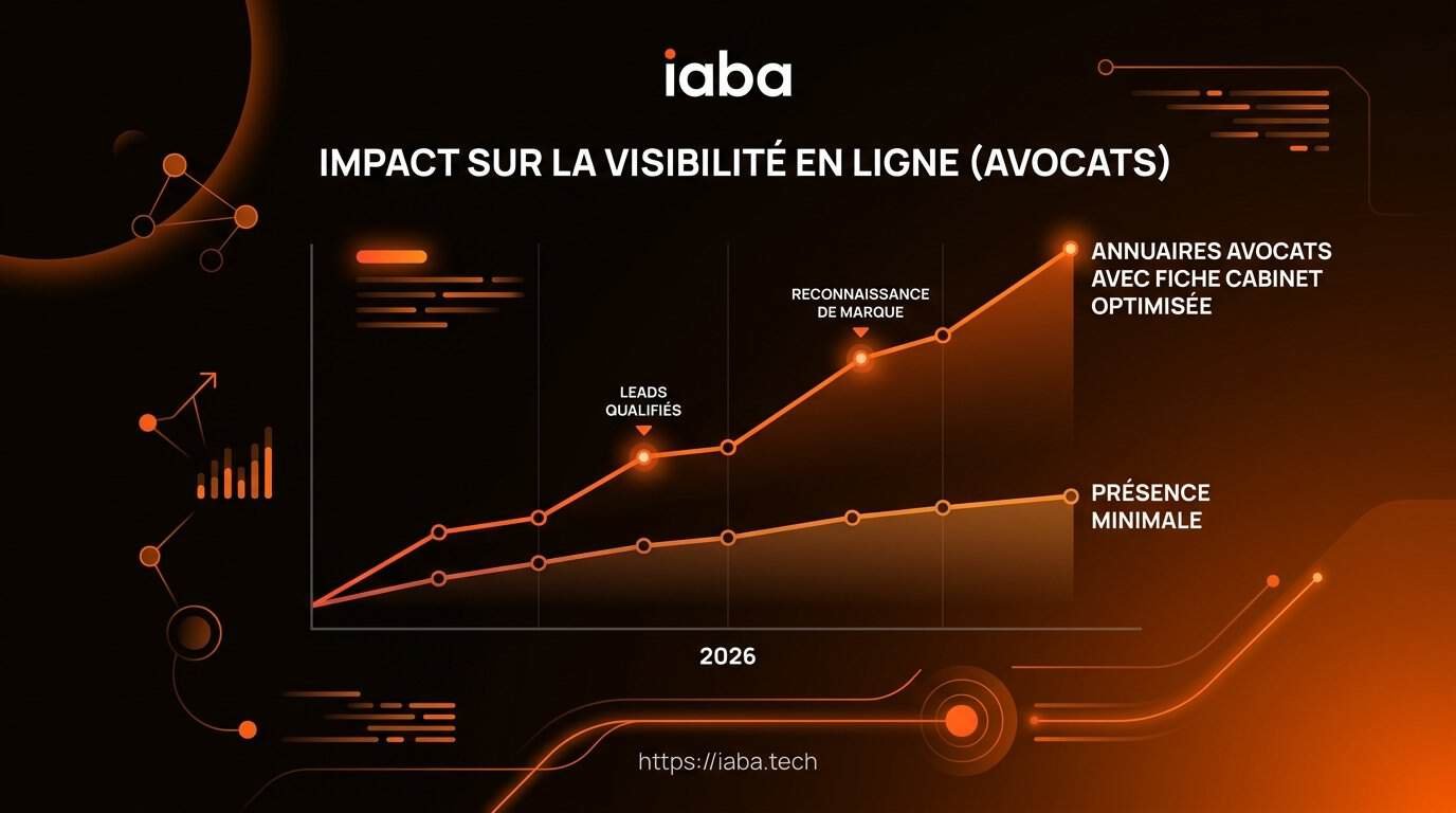 Graphique de comparaison de la visibilité des fiches cabinets sur les principaux annuaires juridiques français