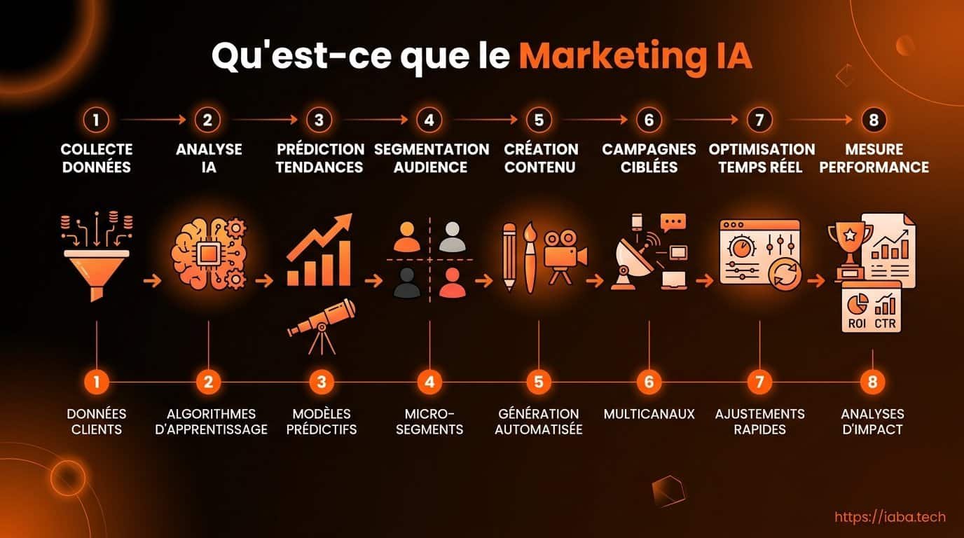 Workflow du marketing IA de l'analyse des données à l'optimisation continue