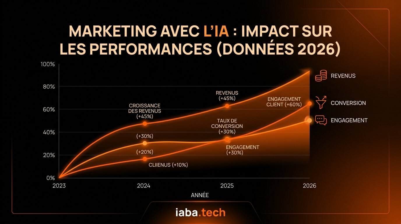 Graphique comparaison ROI marketing traditionnel et automatisation par IA hausse de 40 pourcent