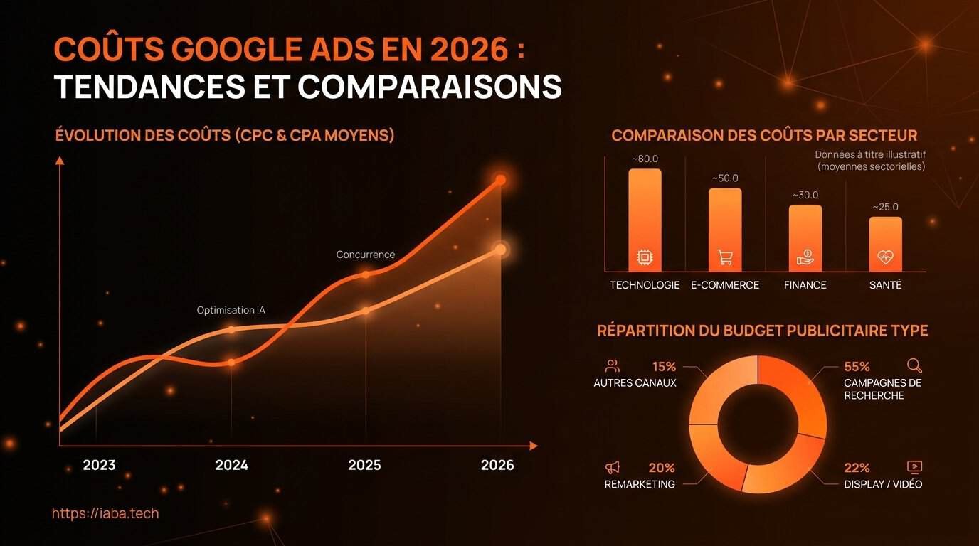 Coût campagne Google Ads : budget réel et CPC par secteur 3 Graphique : coût par clic moyen Google Ads par secteur en 2026
