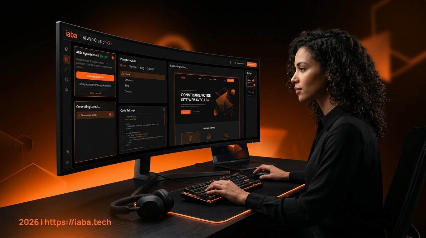 Interface moderne de création de site web assistée par intelligence artificielle