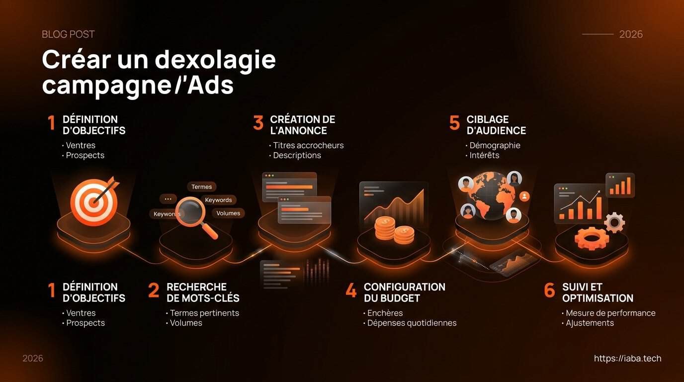 Créer une campagne Google Ads : le tutoriel opérationnel 2 Processus pour créer une campagne Google Ads, objectifs, ciblage et enchères
