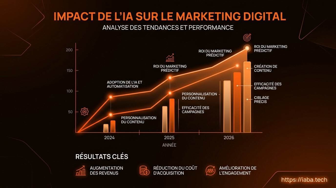 Graphique de l'évolution de l'adoption de l'IA en marketing digital
