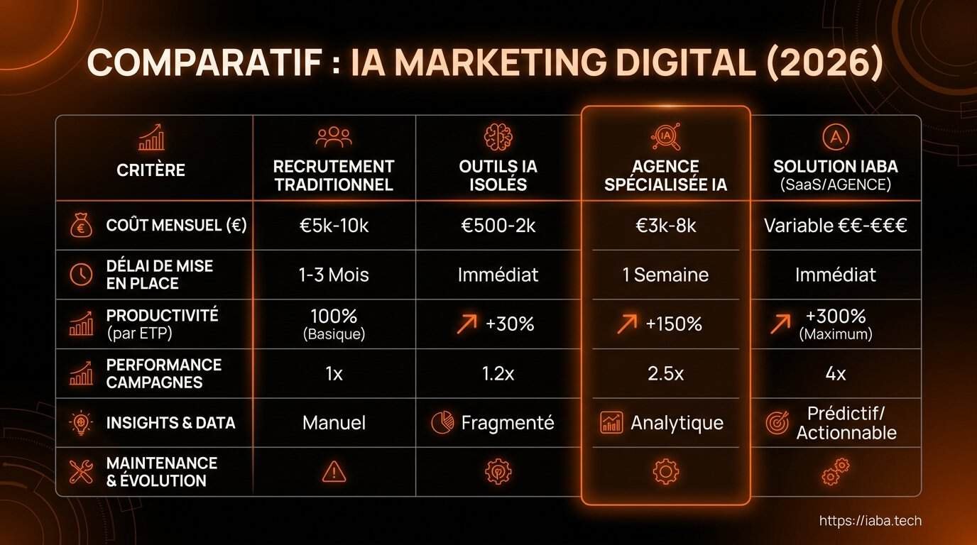 Comparatif des solutions IA en marketing digital 2026