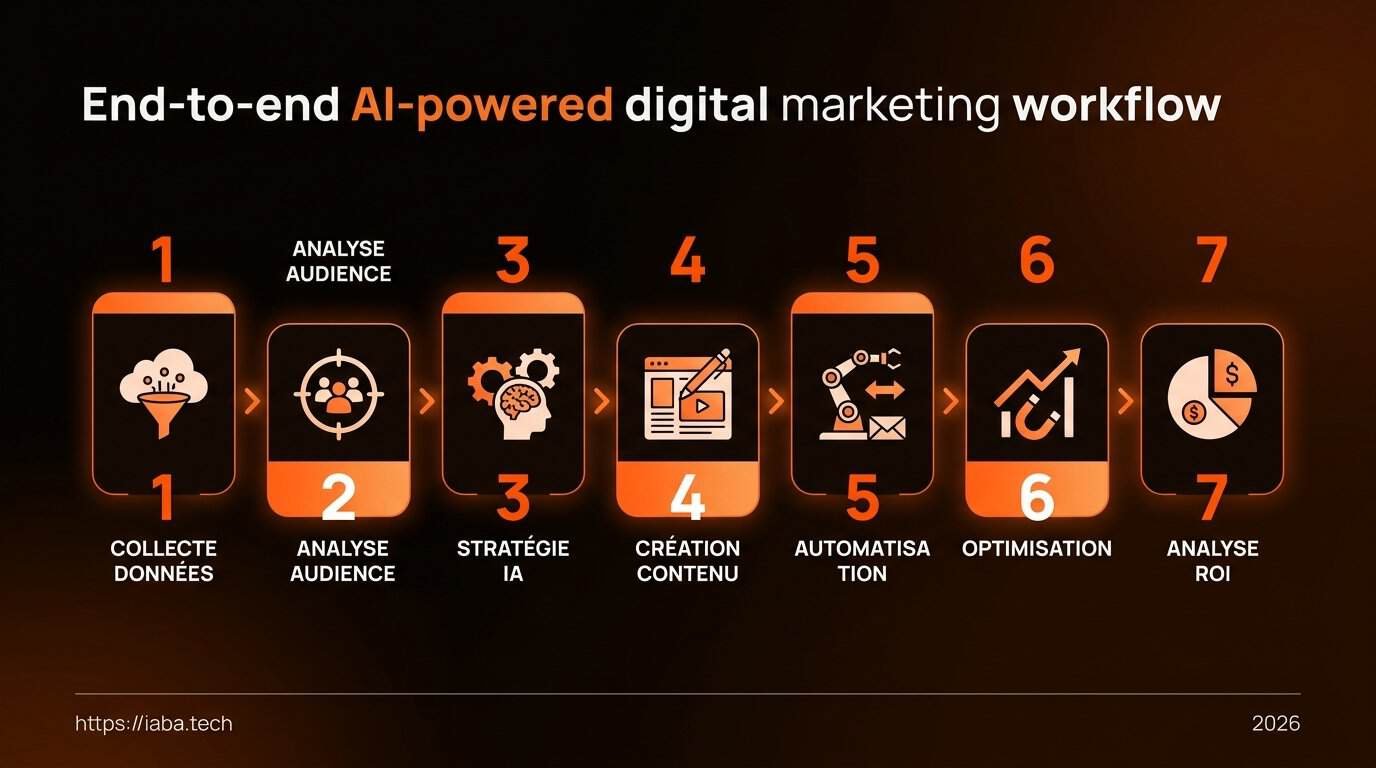 Agence Marketing Digital IA : Stratégies et Livrables 5 Schéma de processus d'intégration de l'IA dans le marketing digital ia 2026