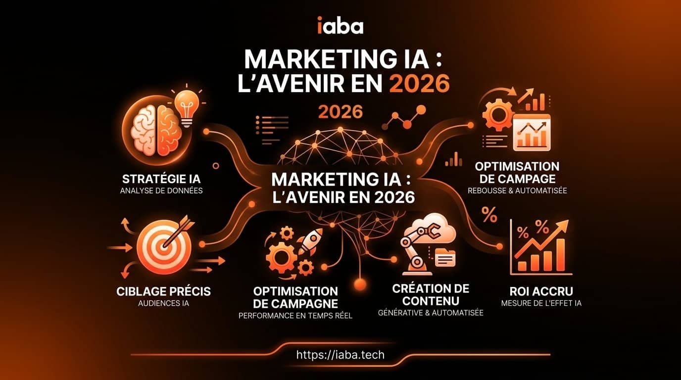 Marketing IA : transformer votre acquisition client 2 Infographie marketing ia : automatisation, analyse prédictive et personnalisation