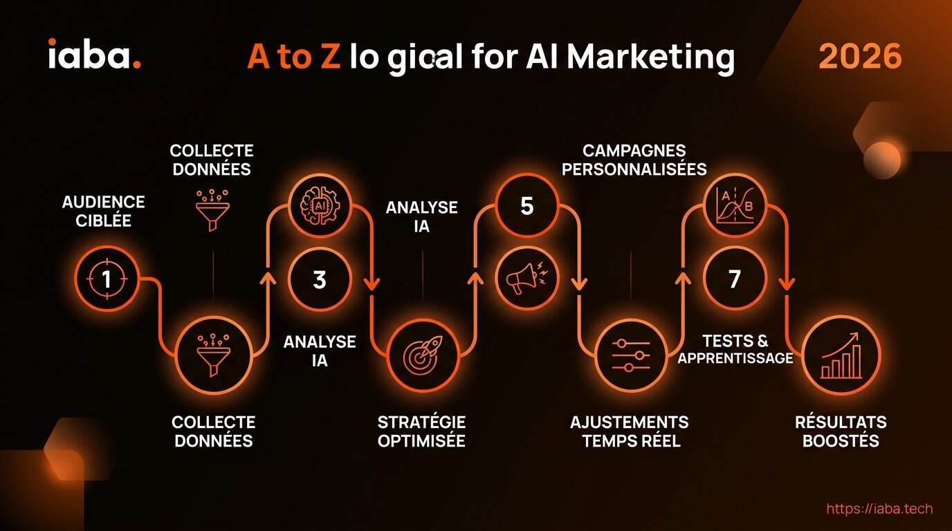 Marketing IA : transformer votre acquisition client 5 Schéma processus marketing ia 2026 : audit, automatisation, optimisation