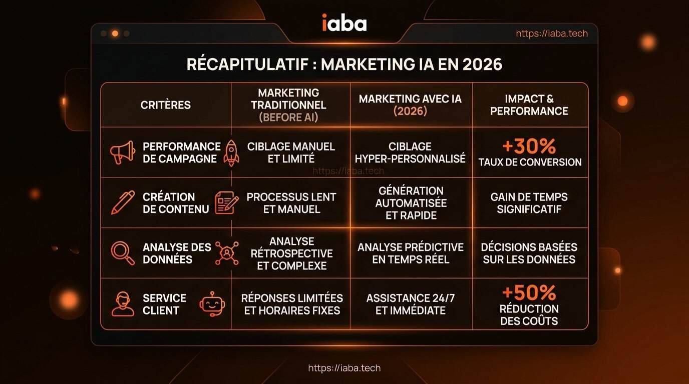 Marketing IA : transformer votre acquisition client 4 Tableau comparatif outils marketing ia 2026