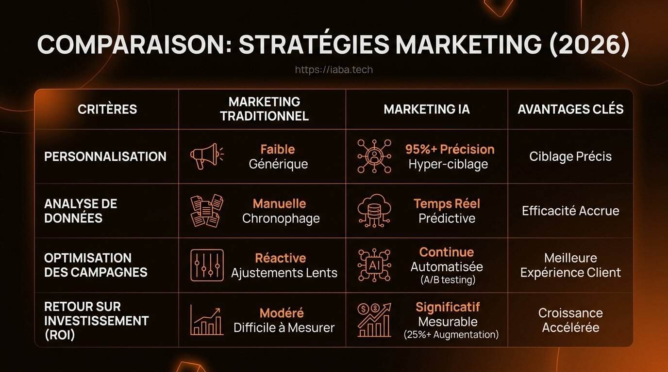Tableau comparatif marketing ia 2026 par capacité d'automatisation