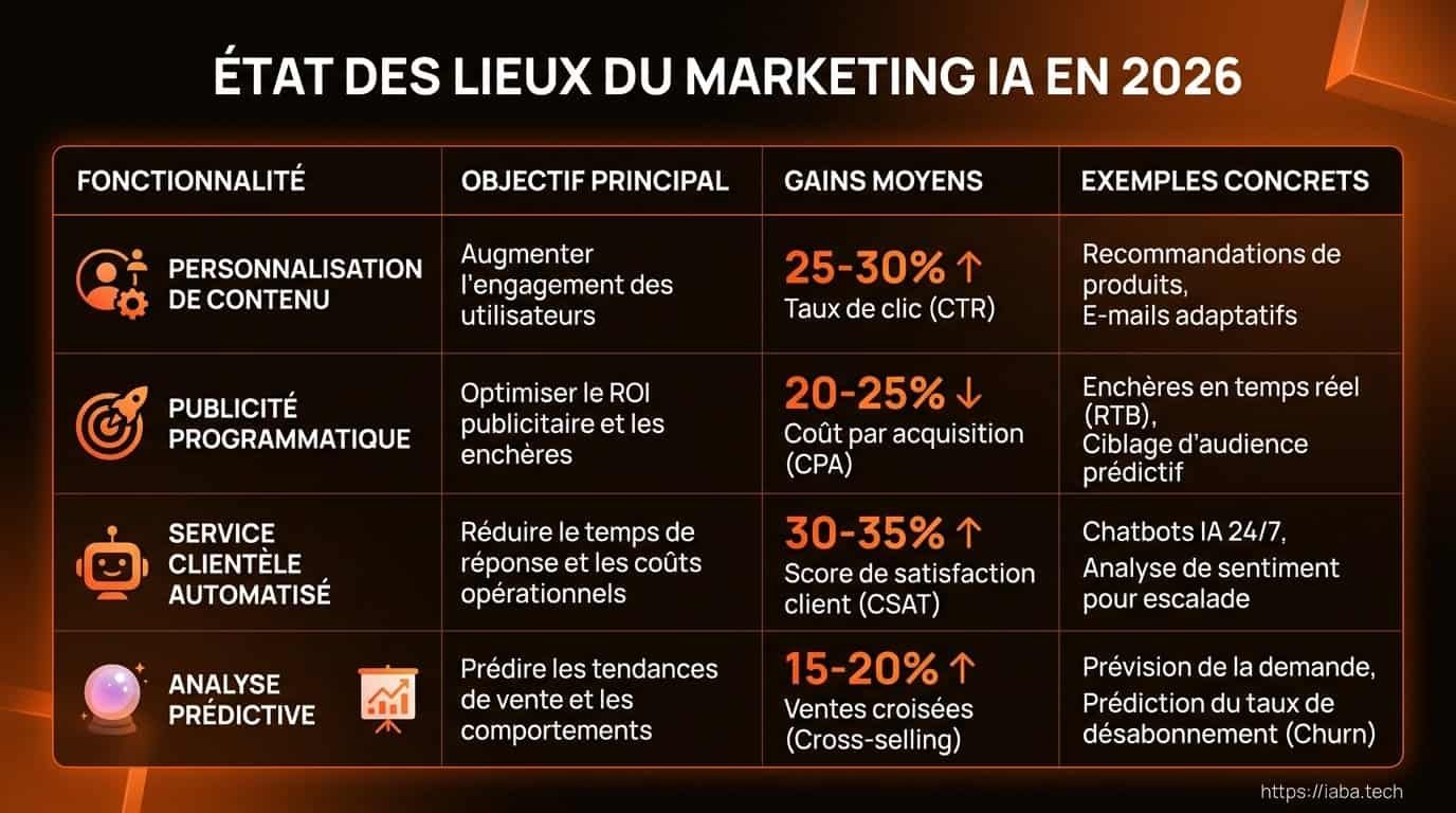 Comparatif des plateformes de marketing IA en 2026 par critères clés