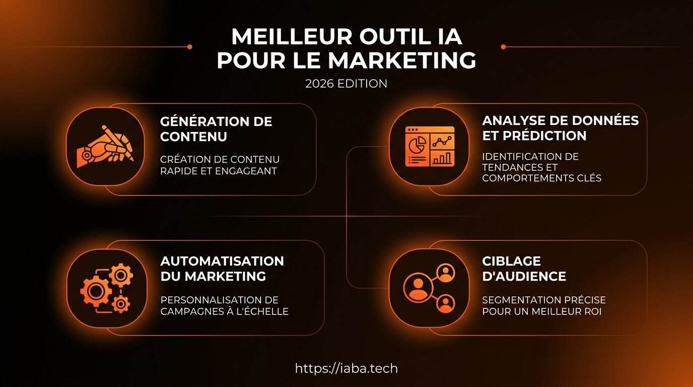Schéma comparatif des solutions pour le marketing structuré par typologie d'usage
