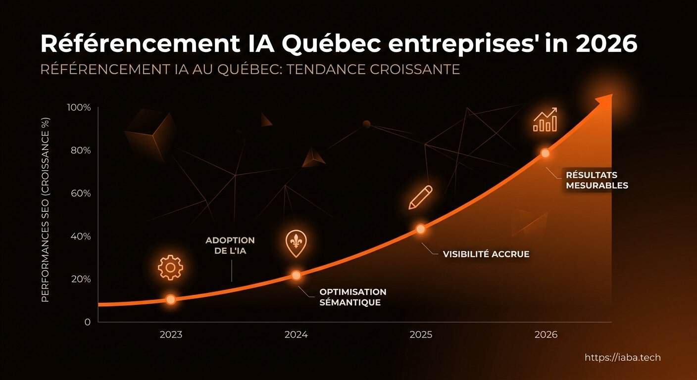 Référencement IA Québec : Visibilité ChatGPT pour Entreprises 3 Graphique évolution du trafic organique et conversion IA entreprises Québec 2023 2024