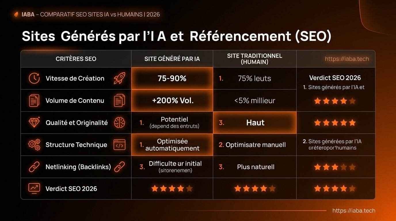 Comparaison des capacités SEO des outils de génération de sites IA