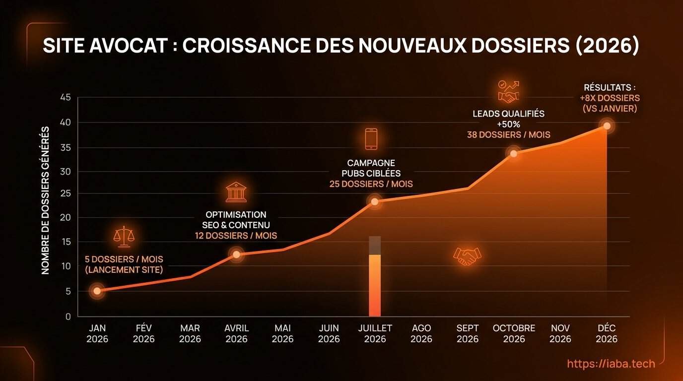 Comparaison du taux de conversion entre un site avocat standard et un site optimisé pour la génération de dossiers