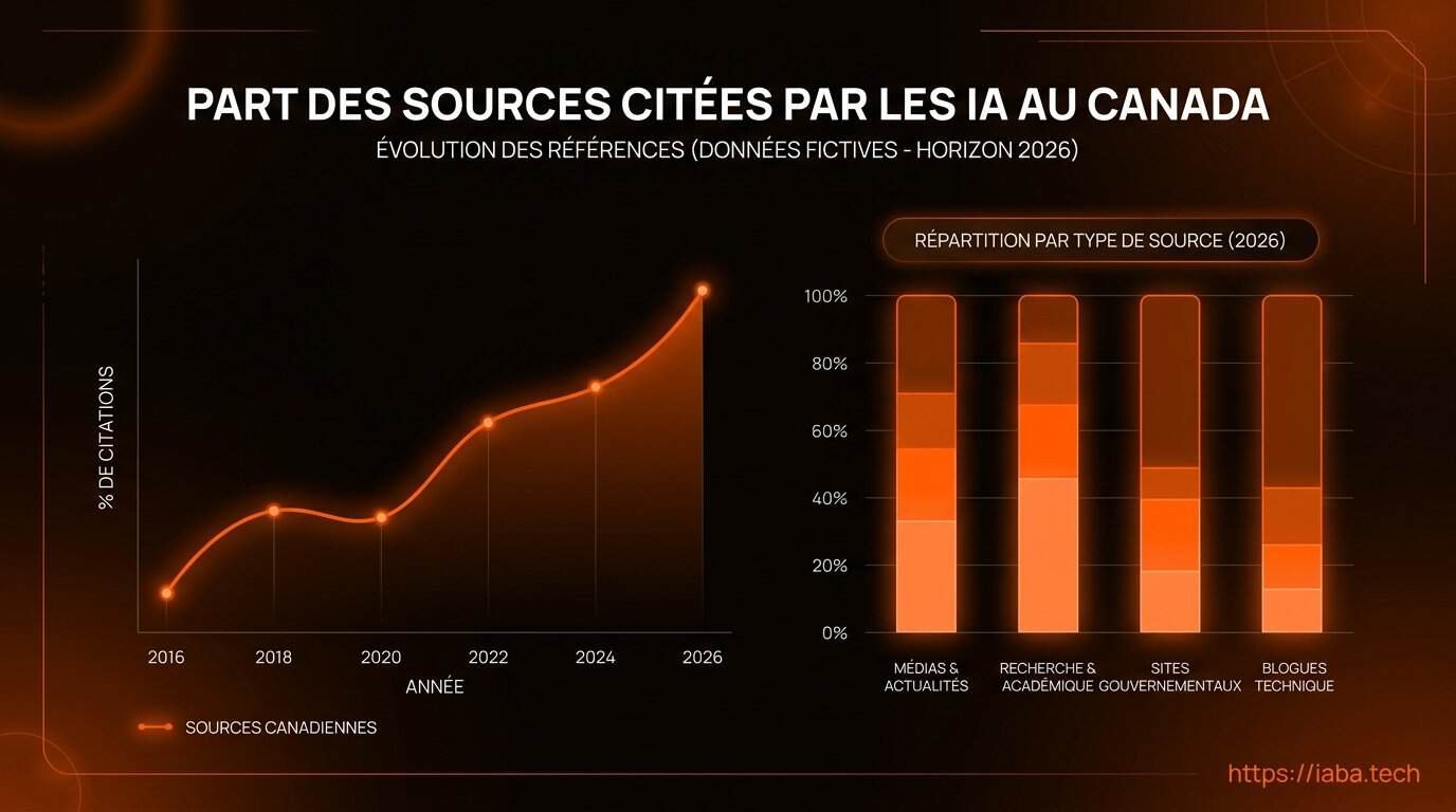 Évolution des sources canadiennes citées par les IA génératives