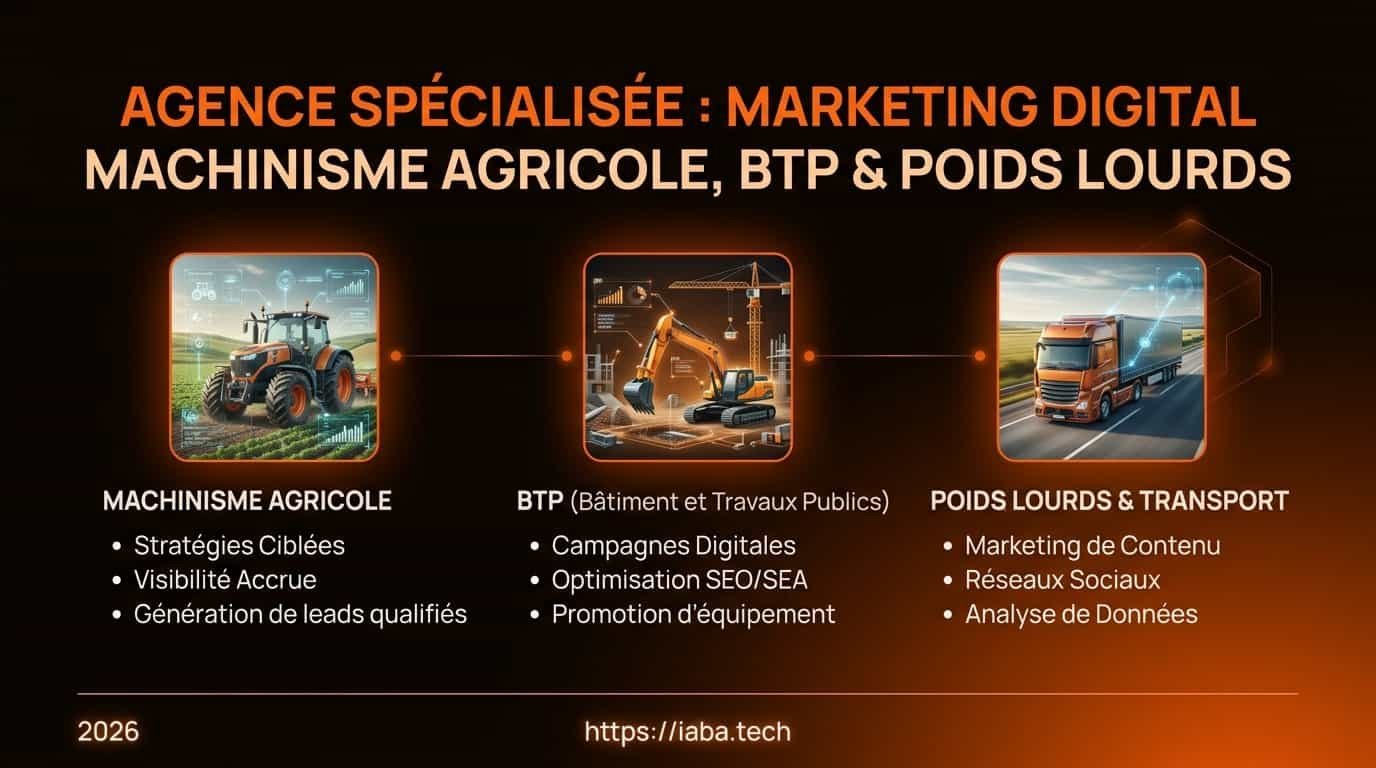 Agence BTP, machinisme et poids lourds : Google Ads et IA 2 Infographie du schéma décisionnel en 5 étapes pour une stratégie B2B spécialisée
