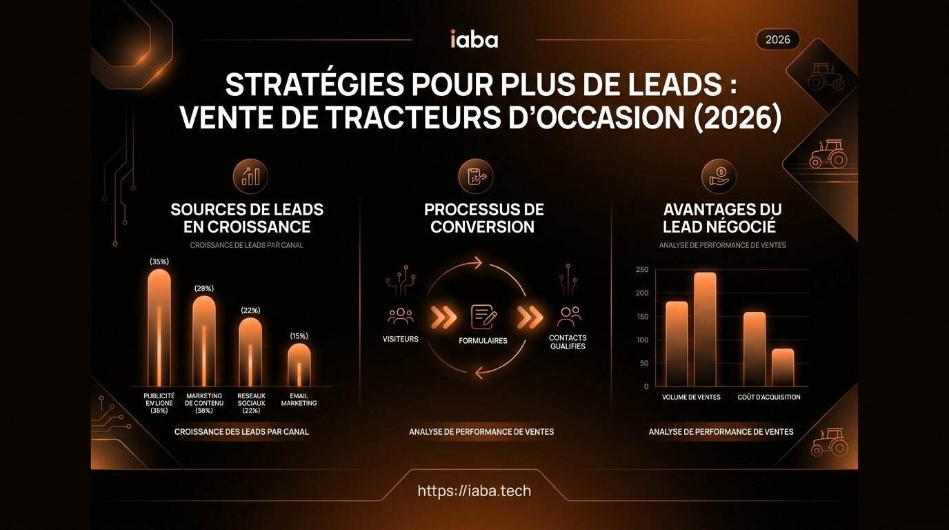 Générer plus de leads pour vendre ses tracteurs d'occasion 3 Graphique : plateformes spécialisées et volume de leads qualifiés tracteurs occasion
