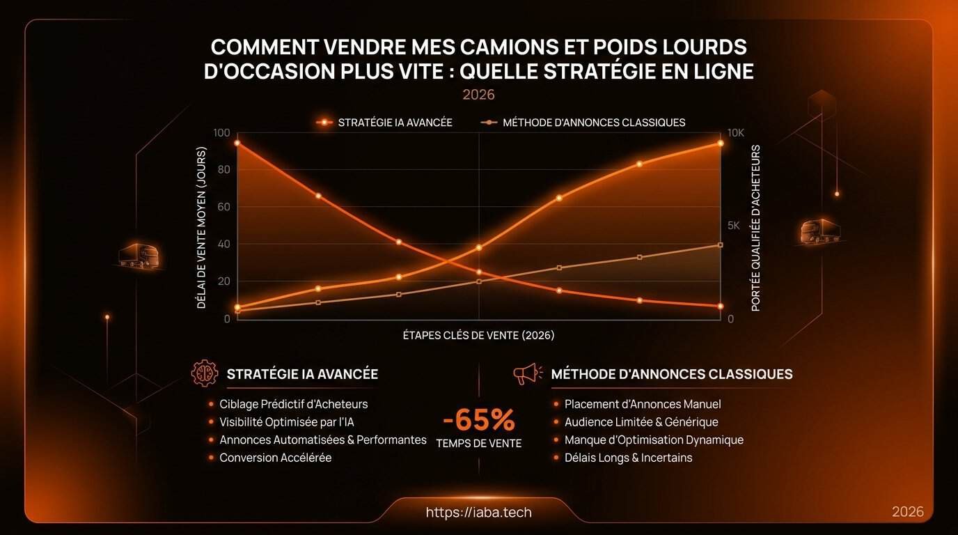 Vendre ses camions d'occasion plus vite : stratégie web 3 Graphique de comparaison des taux de conversion par canal pour la vente de poids lourds d'occasion