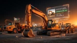 Pelle mécanique de chantier mise en vente sur une plateforme de petites annonces digitales
