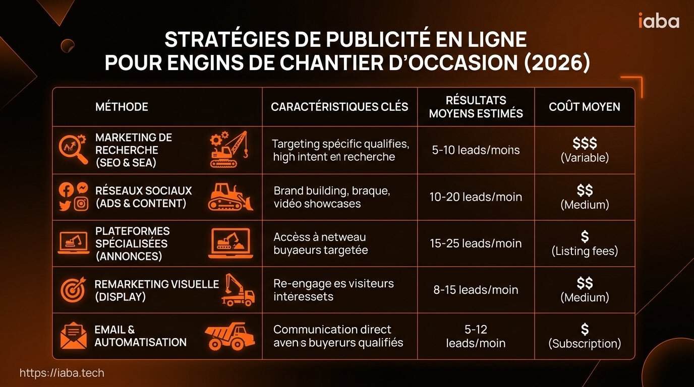 Calculer le ROI de la publicité pour engins de chantier 4 Comparatif des plateformes de publicité en ligne pour engins de chantier d'occasion 2026